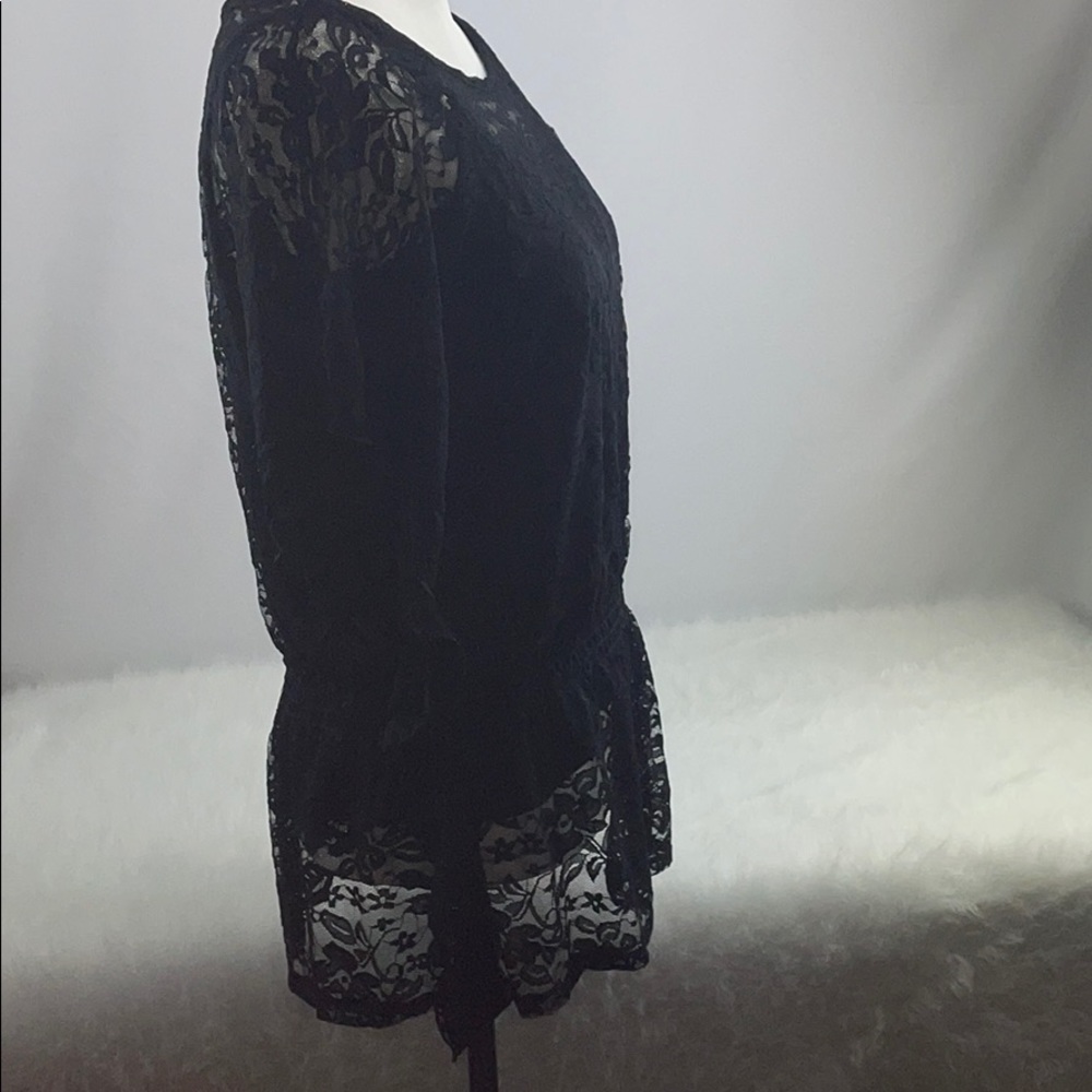 AB Studio Black Sheer Top with Cami Size L - Picture 2 of 14